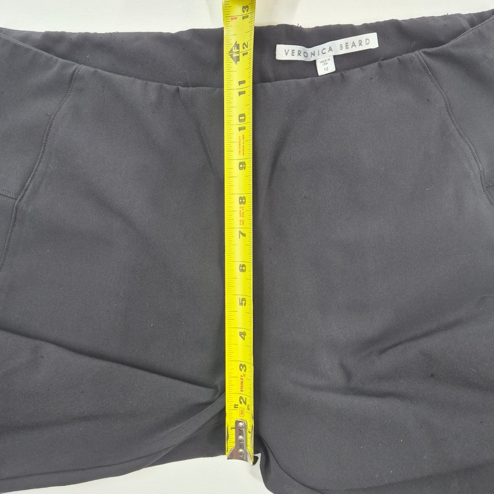 Veronica Beard Black Scuba Knit High Rise Slim Tailored Trousers Pants Womens 12 - Picture 6 of 11